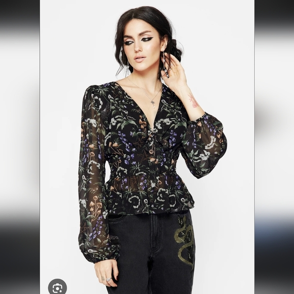 NWT Disturbia Vesna Peplum Top - Picture 1 of 6